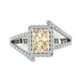 thumbnail image 1 of 1.935 ctw with Simulated Diamond Halo Accents Anniversary Ring for Women | Emerald Cut Natural Morganite | Hyperallergenic Solid 18K White Gold, 1 of 5