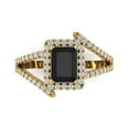 thumbnail image 1 of Clara Pucci 14K Yellow Gold 1.94ct Onyx Solitaire with Accents Ring, 1 of 8