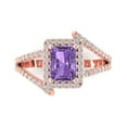 thumbnail image 1 of Clara Pucci 14K Rose Gold 1.94ct Alexandrite Solitaire with Accents Ring, 1 of 8