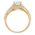thumbnail image 1 of 1.935 ct Emerald Cut Simulated Blue Diamond Solitaire with Accents Engagement Ring for Women in 14K Yellow Gold, 1 of 2