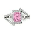 thumbnail image 1 of Clara Pucci 14K White Gold 1.94ct Pink Halo Ring for Women, 1 of 8