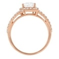 thumbnail image 1 of 1.935 ct Emerald Cut White Sapphire Solitaire with Accents Engagement Ring for Women in 14K Rose Gold, 1 of 2