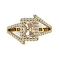 thumbnail image 1 of 1.935 ct Emerald Cut Yellow Moissanite Solitaire with Accents Engagement Ring for Women in 18K Yellow Gold, 1 of 5