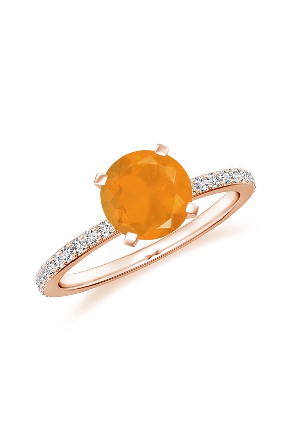 1.94 CT Fire Opal Moissanite Ring Side Stone Engagement Ring in Sterling Silver/ Rose Gold Plated October Birthstone Wedding Ring, Birthday, Anniversary Jewelry, Ring Size 9