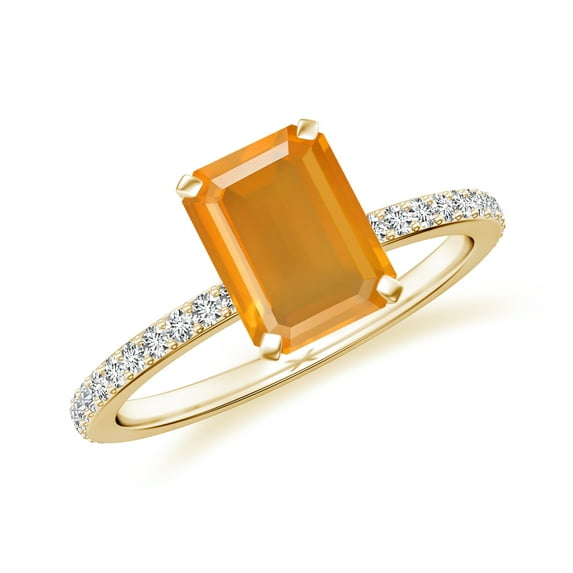 1.94 CT Fire Opal Moissanite Ring Side Stone Engagement Ring in Sterling Silver/ Yellow Gold Plated Emerald Cut October Birthstone Wedding Ring, Birthday, Anniversary Jewelry, Ring Size 9