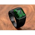 thumbnail image 1 of 1.95 Ct Emerald Cut Lab Created Green Emerald Solitaire Men's Pinky Ring 14K Black Gold Plated, 1 of 4