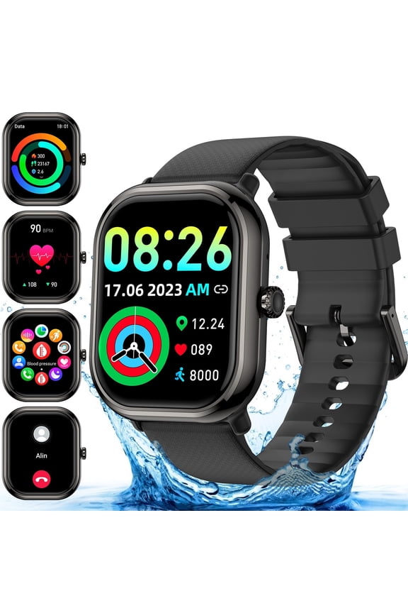 1.95 Inch Wireless Smart Watch for Android iPhone, IP68 Waterproof