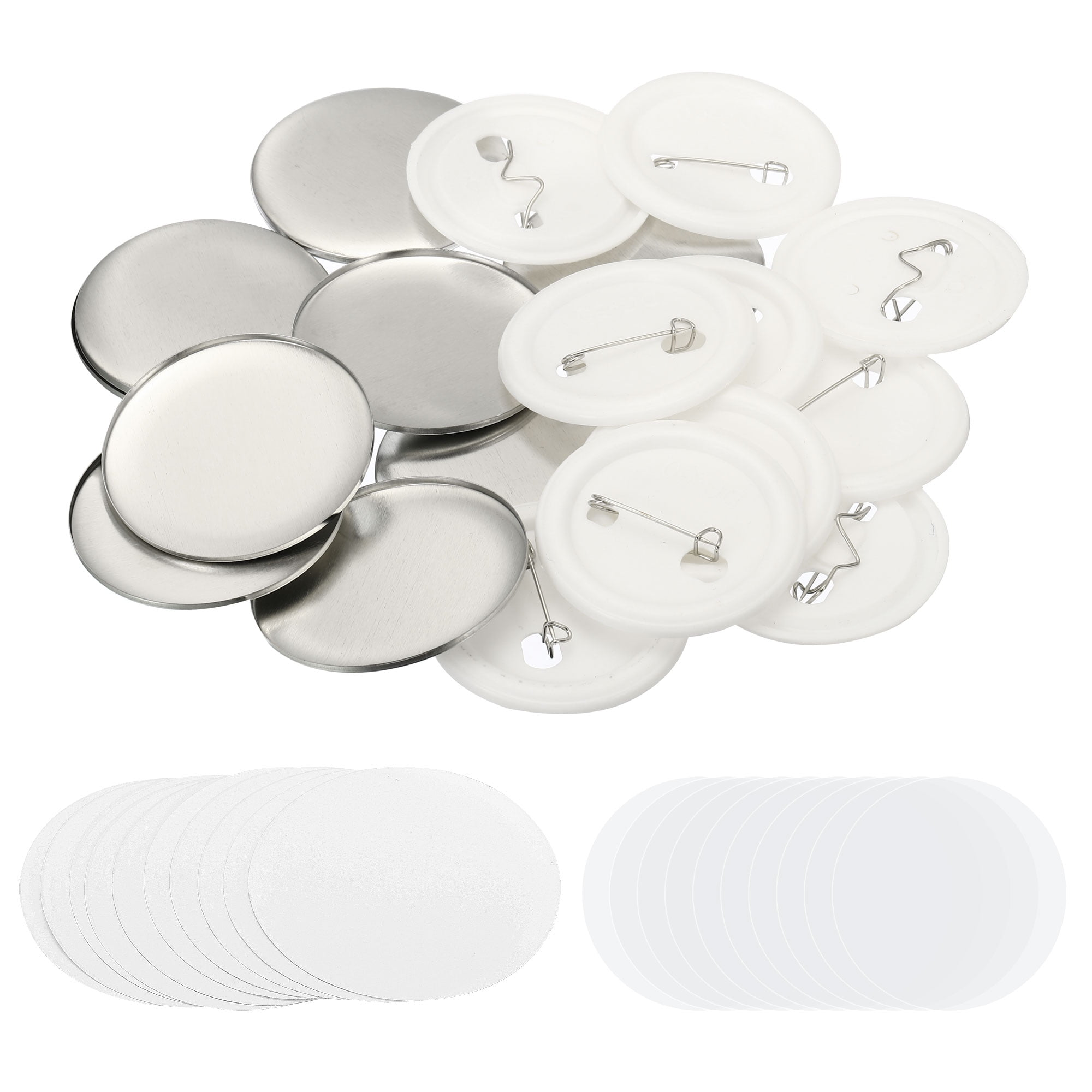 1.25inch Blank Button Making Supplies,25Pcs Badge Parts for Button Maker Machine, Silver