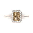 thumbnail image 1 of Solitaire with Accents Engagement Ring for Women - 1.86ct Simulated Champagne Diamond in 18K Rose Gold Promise Ring, 1 of 6