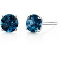 thumbnail image 1 of 1.96 ct Round London Blue Topaz Stud Earrings in 14K White Gold, 1 of 4