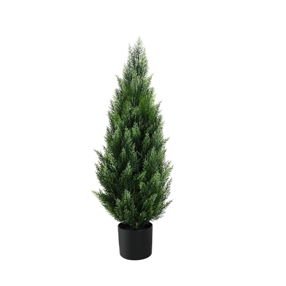1.96FT Artificial Cedar Tree – Faux Topiary Potted Plant for Indoor & Outdoor Décor – Realistic Plastic Greenery for Porch, Home, Office, Holiday Display
