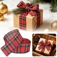 thumbnail image 1 of 1.96In Wide Wired Plaid Christmas Ribbon 19.68Ft Long, Burlap Christmas Ribbon Suitable For Gift Wrapping,Christmas Tree Ribbon, Wreath Ribbon Decorative Ribbon For Crafts, Present Decor, 1 of 7