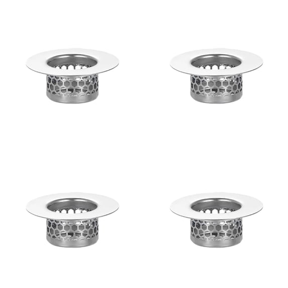 1.97 Inch Top 1.1 Inch Basket Sink Drain Strainer 4 Pack, Stainless Steel Hair Catcher Drain Cover for Bathroom Utility Laundry RV and Lavatory Sink Drainage Filter System