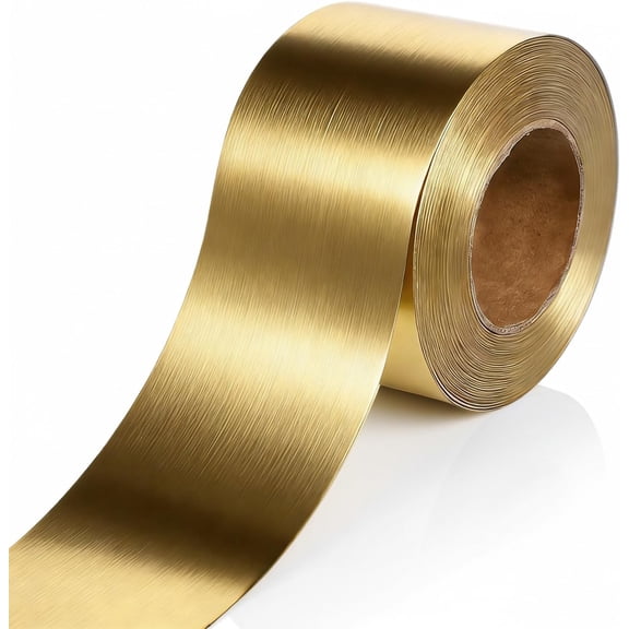1.97 Inch x 39 Ft Brushed Gold Peel and Stick Wallpaper Border Self Adhesive PVC Waterproof Frame Sticker