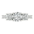thumbnail image 1 of Clara Pucci 14K White Gold 1.97ct Moissanite Three-Stone Ring for Women, 1 of 8