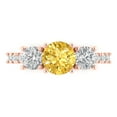 thumbnail image 1 of Clara Pucci 14K Rose Gold 1.97ct Citrine Three-Stone Ring for Women, 1 of 8