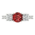 thumbnail image 1 of 1.97 ct Round Cut Natural Garnet Three-Stone Engagement Ring for Women in 18K White Gold, 1 of 5