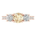 thumbnail image 1 of 1.97 ctw 3 Stone Anniversary Ring for Women | Round Cut Natural Morganite | Hyperallergenic Solid 18K Rose Gold, 1 of 5