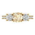 thumbnail image 1 of Clara Pucci 14K Yellow Gold 1.97ct Morganite Three-Stone Ring for Women, 1 of 8