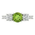 thumbnail image 1 of Clara Pucci 14K White Gold Solid Gold Peridot Three-Stone Anniversary Ring for Women - 1.97 cttw Round Cut, 1 of 8