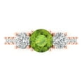 thumbnail image 1 of Clara Pucci 14K Rose Gold 1.97ct Peridot Three-Stone Ring for Women, 1 of 8