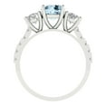 thumbnail image 1 of 1.97 ct Round Cut Simulated Blue Diamond Three-Stone Engagement Ring for Women in 14K White Gold, 1 of 2