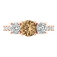 thumbnail image 1 of 1.97 ctw 3 Stone Anniversary Ring for Women | Round Cut Simulated Champagne Diamond | Hyperallergenic Solid 18K Rose Gold, 1 of 5