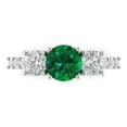 thumbnail image 1 of 1.97 ctw 3 Stone Anniversary Ring for Women | Round Cut Simulated Emerald | Hyperallergenic Solid 18K White Gold, 1 of 5