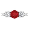 thumbnail image 1 of Clara Pucci 14K White Gold Solid Gold Tourmaline Three-Stone Anniversary Ring for Women - 1.97 cttw Round Cut, 1 of 8