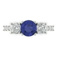 thumbnail image 1 of Clara Pucci 14K White Gold 1.97ct Tanzanite Three-Stone Ring for Women, 1 of 8