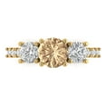 thumbnail image 1 of 1.97 ct Round Cut Yellow Moissanite Three-Stone Engagement Ring for Women in 18K Yellow Gold, 1 of 5