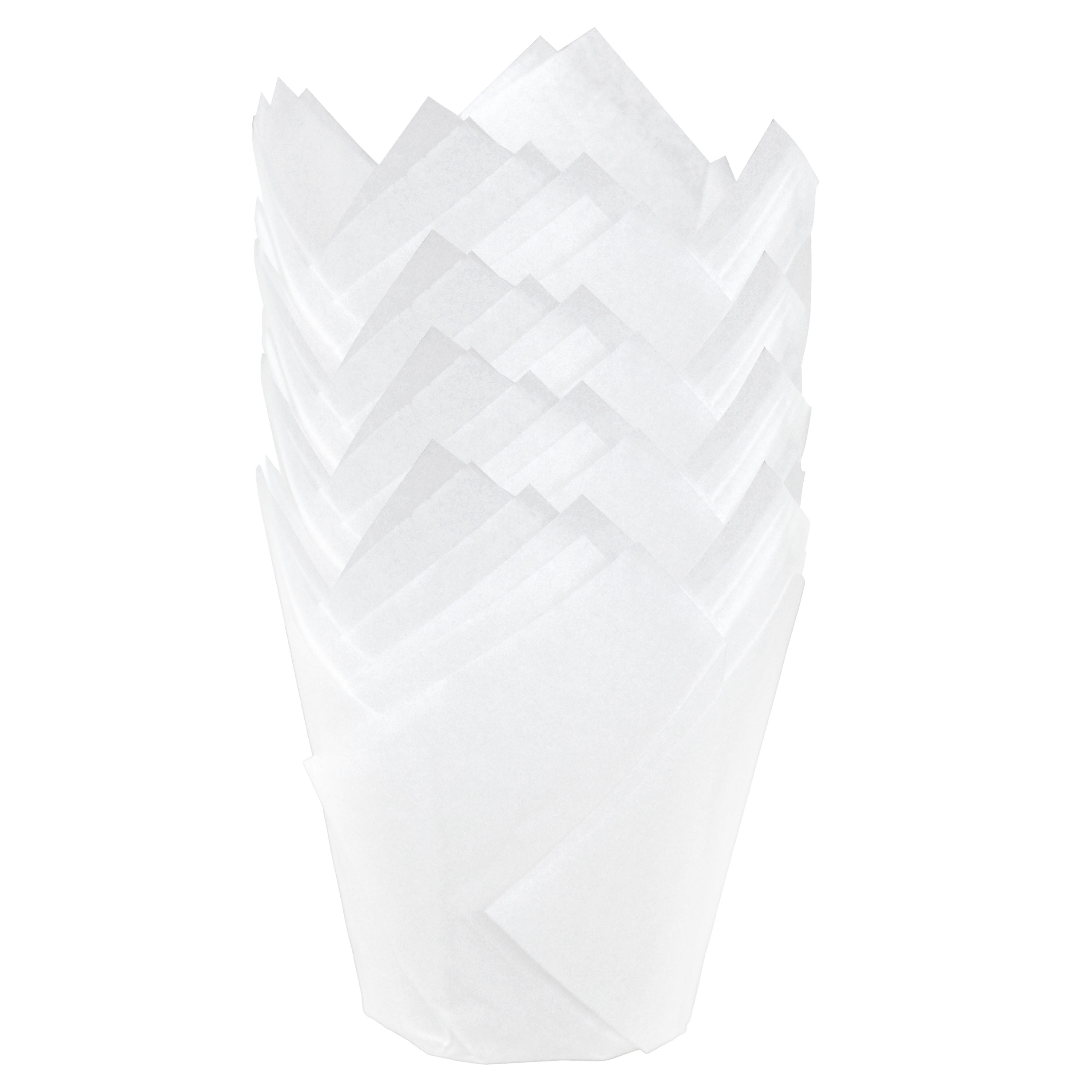 1.97 in Dia Bottom x 3.15 in H, 24 ct Tulip White Paper Baking Cups, Everyday, Baking Cups, Way to Celebrate