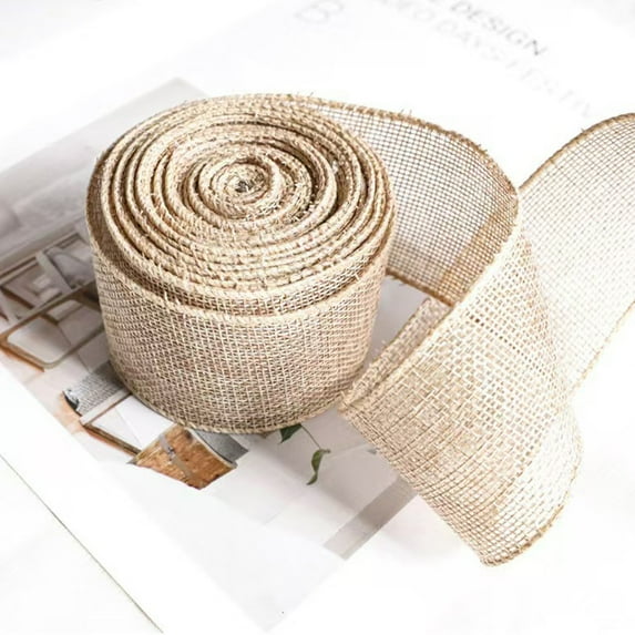 1.97 x 196 Inch Wired Ribbon, Easter Ribbon ,Holiday Decoration Ribbon, for Wreaths, Christmas Decorations, Rustic Weddings, Bow, DIY Crafts