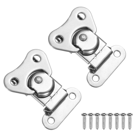 1.97x1.5" Spring Loaded Butterfly Twist Latch, 2Pcs Steel Twist Latch & Keeper Silver