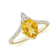thumbnail image 1 of 1.98 CT Citrine Moissanite Tiara Dainty Engagement Ring in Sterling Silver/ Yellow Gold Plated Oval Shaped Curved Wedding Band Ring November Birthstone, Birthday, Anniversary Jewelry, Ring Size 5, 1 of 8