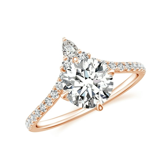 1.98 CT Diamond Moissanite Tiara Dainty Engagement Ring in Sterling Silver/ Rose Gold Plated Curved Wedding Band Ring April Birthstone, Birthday, Anniversary Jewelry, Ring Size 5