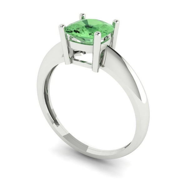 1.98 ct Round Cut Clear Crystal 18k White Gold Engraving Statement Bridal Wedding Designer Ring Size 9.25