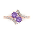 thumbnail image 1 of Solitaire with Accents Engagement Ring for Women - 1.48ct Simulated Alexandrite in 14K Rose Gold Promise Ring, 1 of 8