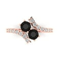thumbnail image 1 of 1.98ct Round Cut Black Natural Onyx 18k Pink Rose Gold Engraving Statement Bridal Wedding Designer Ring Size 5, 1 of 5