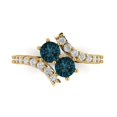 thumbnail image 1 of 1.98ct Round Cut Blue Natural London Blue Topaz 18k Yellow Gold Engraving Statement Bridal Wedding Designer Ring Size 11, 1 of 5