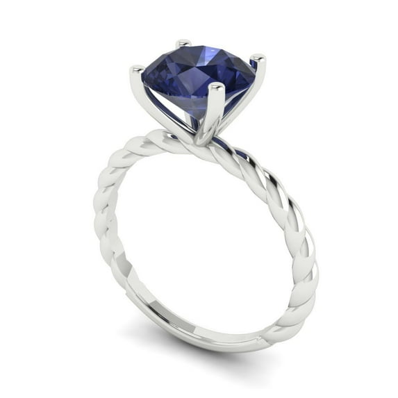 1.98ct Round Cut Blue Natural Sky Blue Topaz 14k Yellow Gold Engraving Statement Bridal Wedding Designer Ring Size 9.25