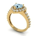 thumbnail image 1 of 1.98ct Round Cut Blue Natural Swiss Blue Topaz 18k White Gold Engraving Statement Bridal Wedding Designer Ring Size 10.25, 1 of 7