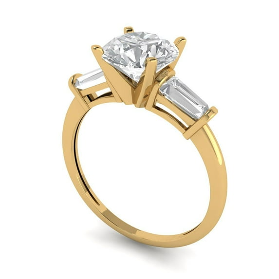 1.98ct Round Cut Blue Crystal 18k Yellow Gold Engraving Statement Bridal Wedding Designer Ring Size 9.75