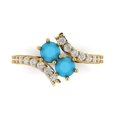 thumbnail image 1 of Clara Pucci 14K Yellow Gold 1.48ct Turquoise Solitaire with Accents Ring, 1 of 8