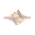 thumbnail image 1 of 1.98ct Round Cut Brown Natural Morganite 14k Pink Rose Gold Engraving Statement Bridal Wedding Designer Ring Size 8, 1 of 5