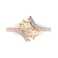 thumbnail image 1 of 1.98ct Round Cut Brown Natural Morganite 18k Pink Rose Gold Engraving Statement Bridal Wedding Designer Ring Size 4.5, 1 of 5