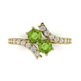 thumbnail image 1 of 1.98ct Round Cut Green Natural Peridot 14k Yellow Gold Engraving Statement Bridal Wedding Designer Ring Size 5, 1 of 5