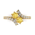 thumbnail image 1 of 1.98ct Round Cut Yellow Crystal 14k Yellow Gold Engraving Statement Bridal Wedding Designer Ring Size 5, 1 of 5