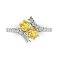 thumbnail image 1 of 1.98ct Round Cut Yellow Natural Citrine 14k White Gold Engraving Statement Bridal Wedding Designer Ring Size 4, 1 of 5