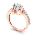 thumbnail image 1 of 1.98ct round cut blue Zircon 18k rose gold Bridal Wedding Engagement Promise Anniversary Ring for Women size 10.75, 1 of 7